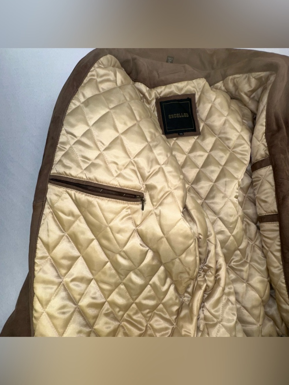 Vintage Excelled Suede Leather Bomber Jacket 3XL Brown Two-Tone Oversized 90s - Picture 7 of 11